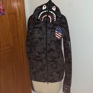 A bathing ape collab w adidas zip up